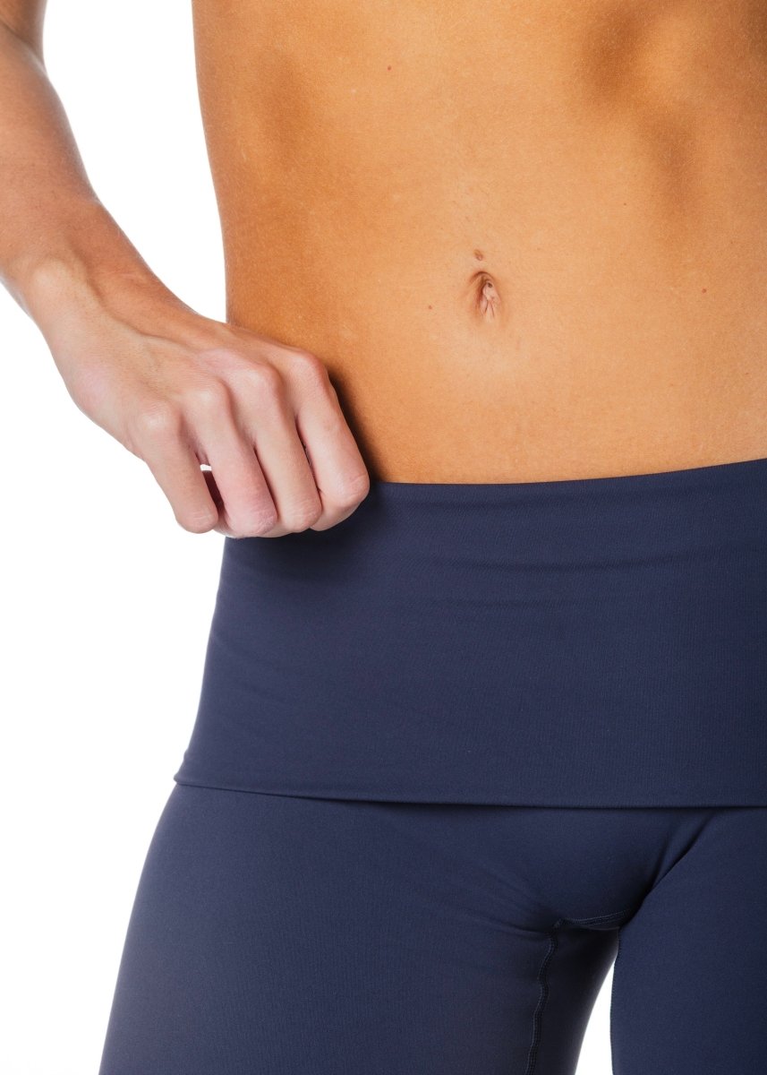 TALL Fold Over 'Flow' Flares - Navy Blue